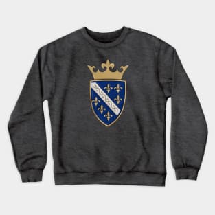 BOSNIAN ROYALTY v1 with crown (Bosnian Kingdom, Kraljevina Bosna) Crewneck Sweatshirt